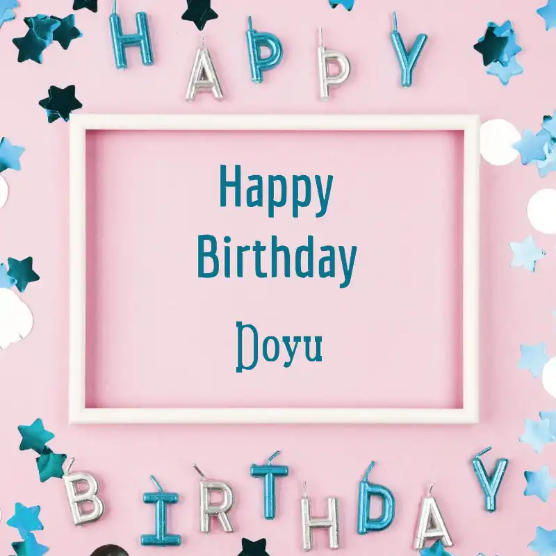 Happy Birthday Doyu Pink Frame Card