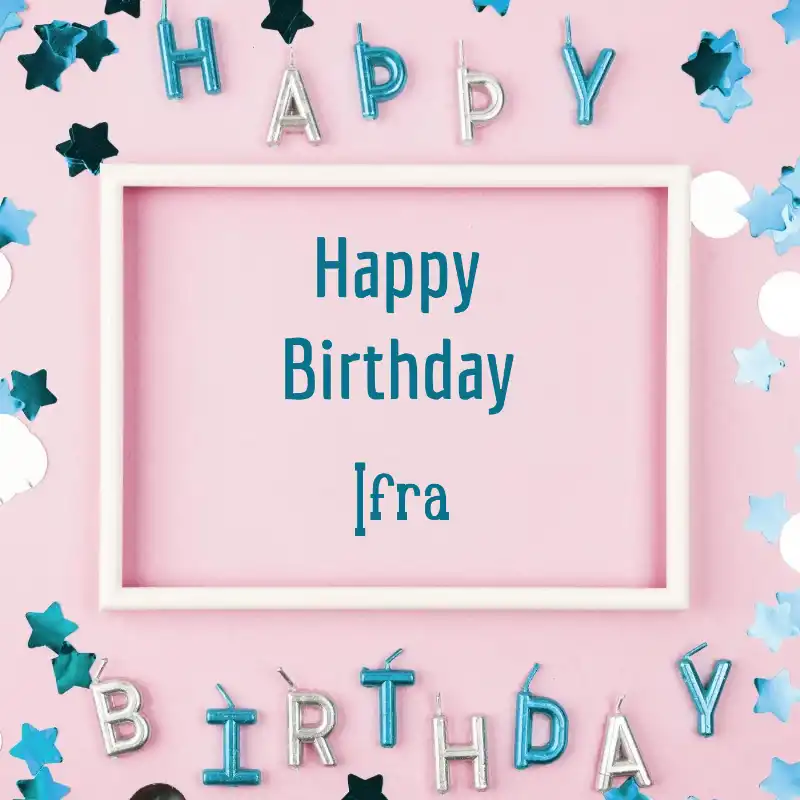 Happy Birthday Ifra Pink Frame Card