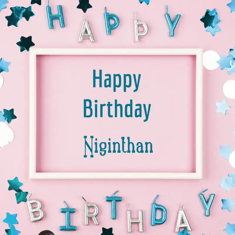 Happy Birthday Niginthan Pink Frame Card