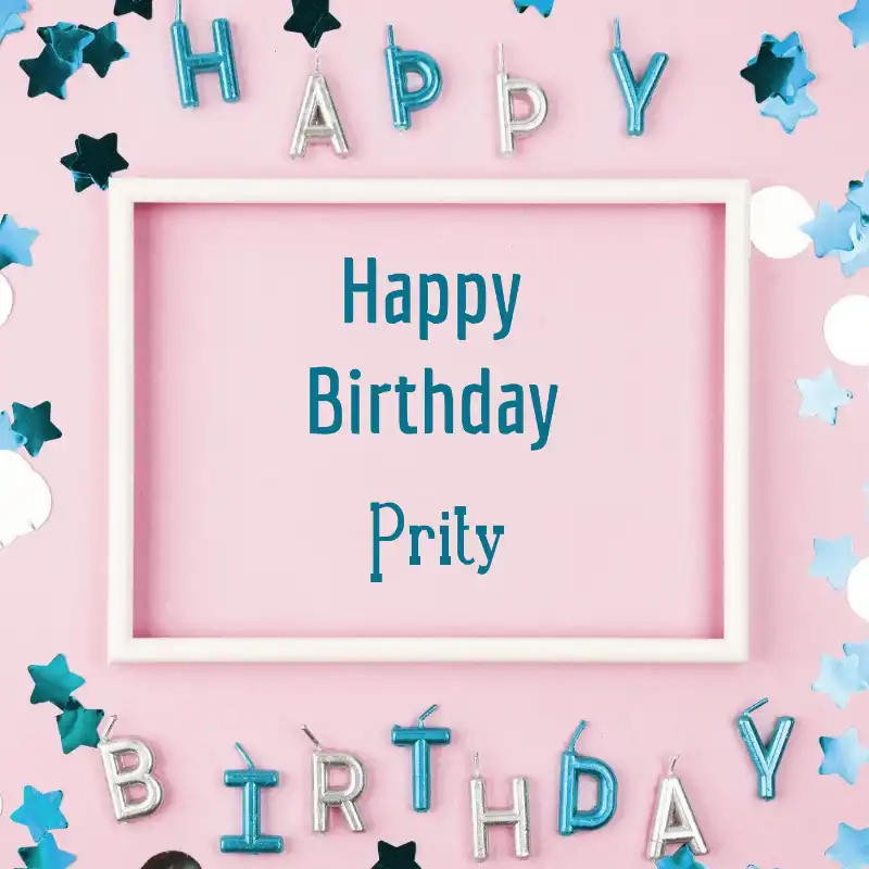 Happy Birthday Prity Pink Frame Card