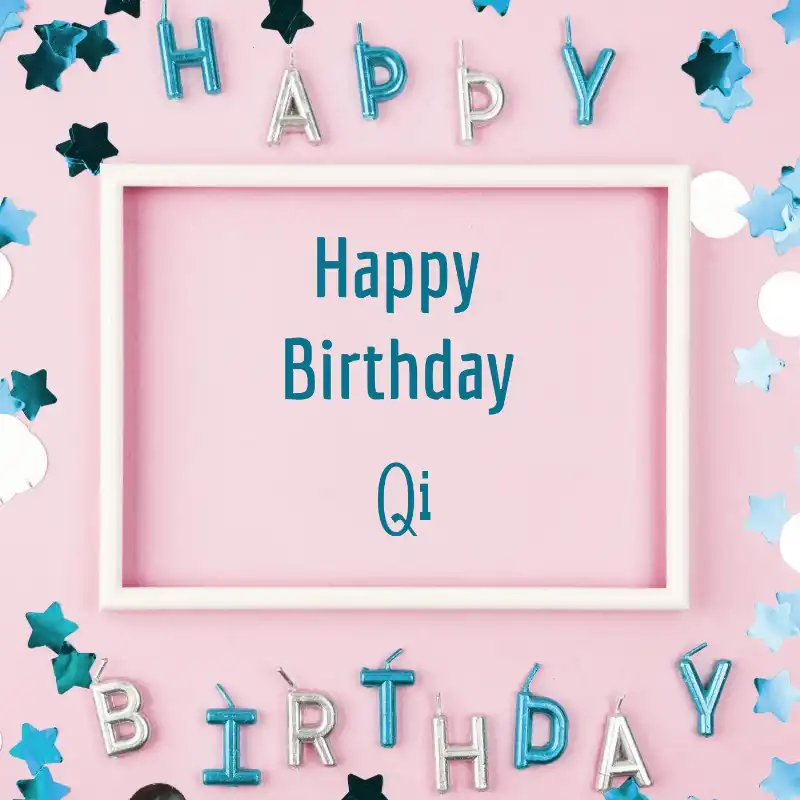 Happy Birthday Qi Pink Frame Card