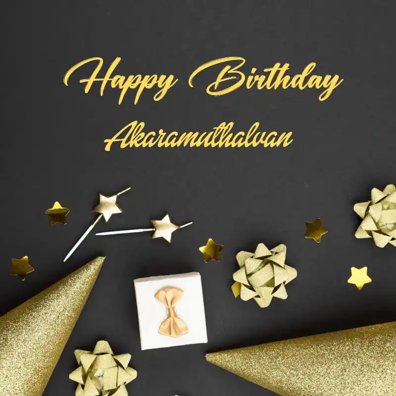 Happy Birthday Akaramuthalvan Golden Theme Card