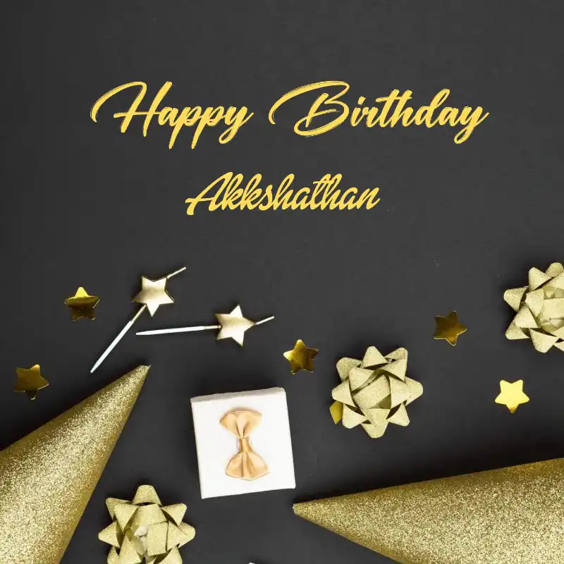 Happy Birthday Akkshathan Golden Theme Card