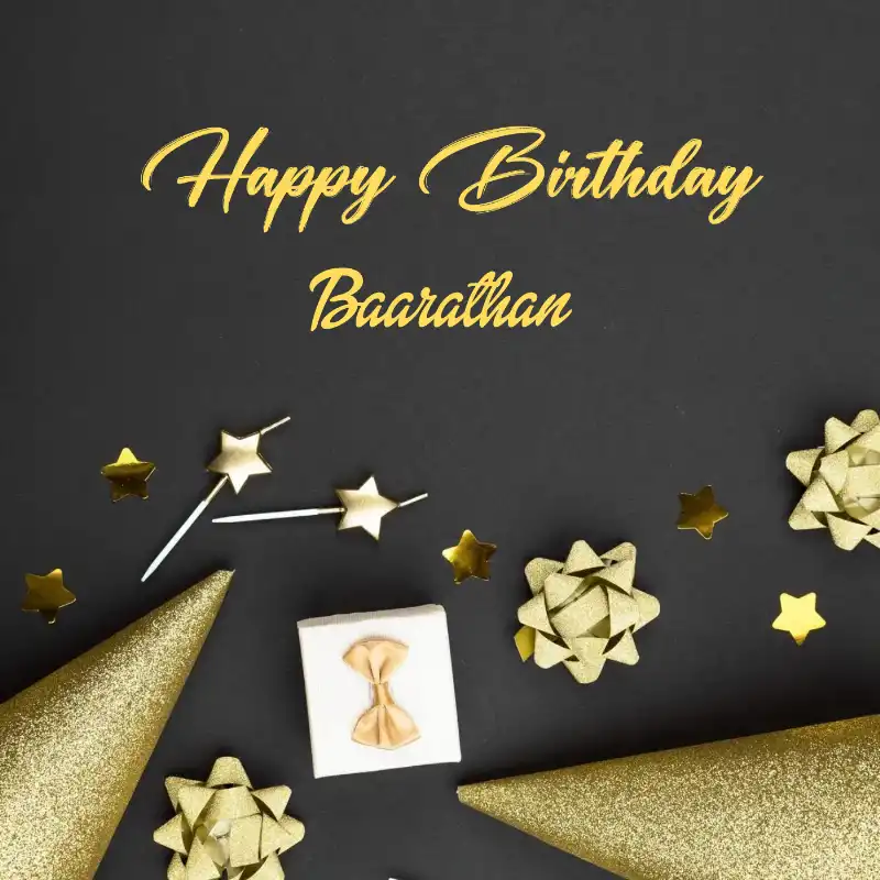 Happy Birthday Baarathan Golden Theme Card