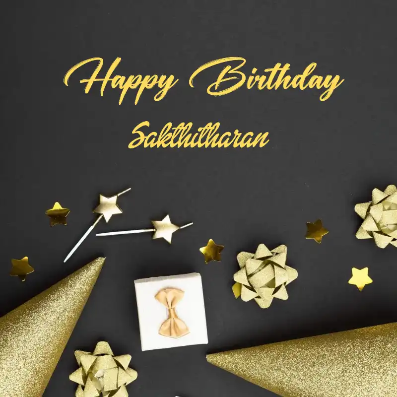 Happy Birthday Sakthitharan Golden Theme Card