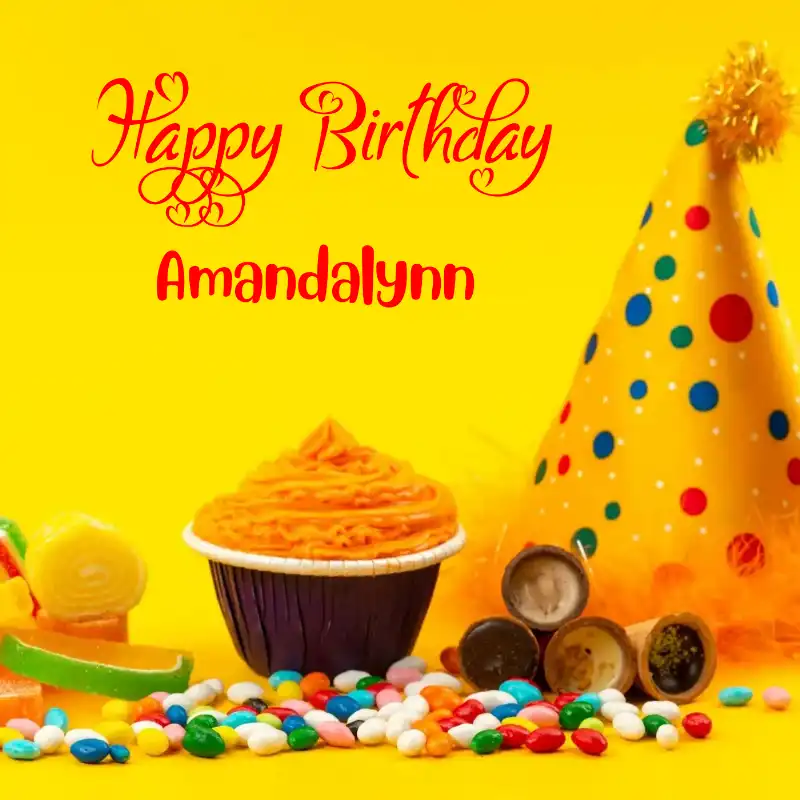 Happy Birthday Amandalynn Colourful Celebration Card