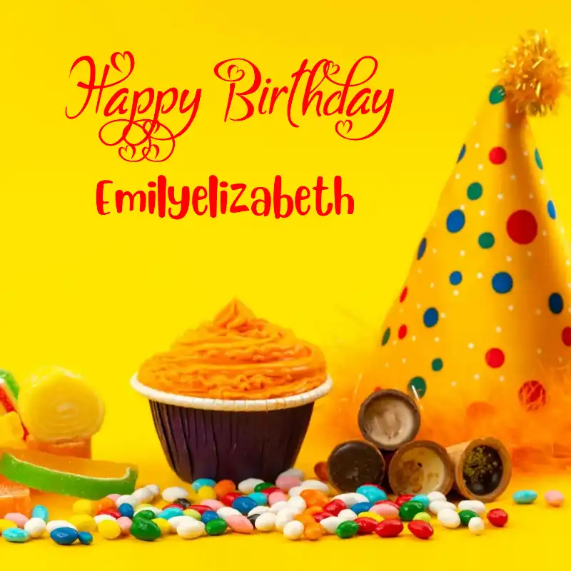 Happy Birthday Emilyelizabeth Colourful Celebration Card