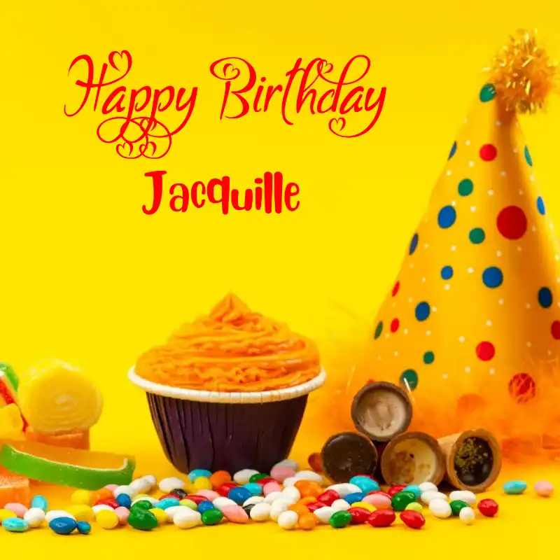 Happy Birthday Jacquille Colourful Celebration Card