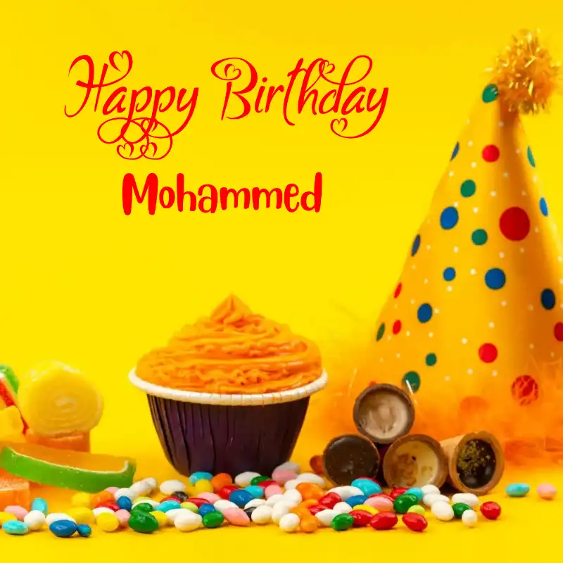 Happy Birthday Mohammed Colourful Celebration Card