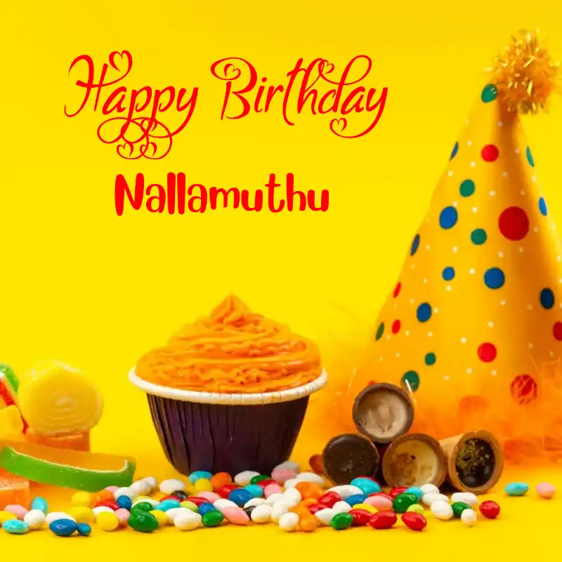 Happy Birthday Nallamuthu Colourful Celebration Card