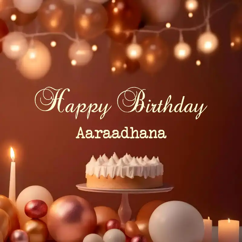 Happy Birthday Aaraadhana Cake Candles Card