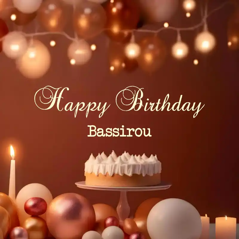 Happy Birthday Bassirou Cake Candles Card
