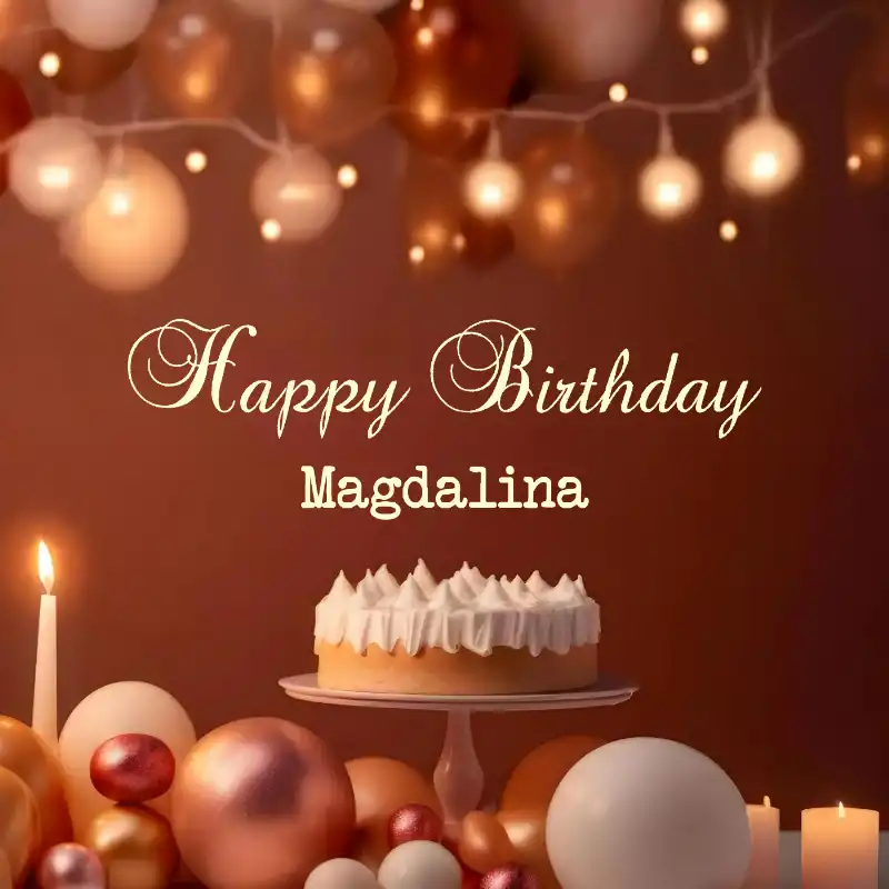 Happy Birthday Magdalina Cake Candles Card