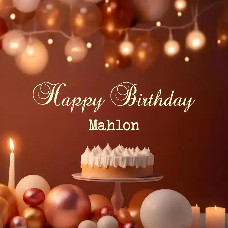 Happy Birthday Mahlon Cake Candles Card