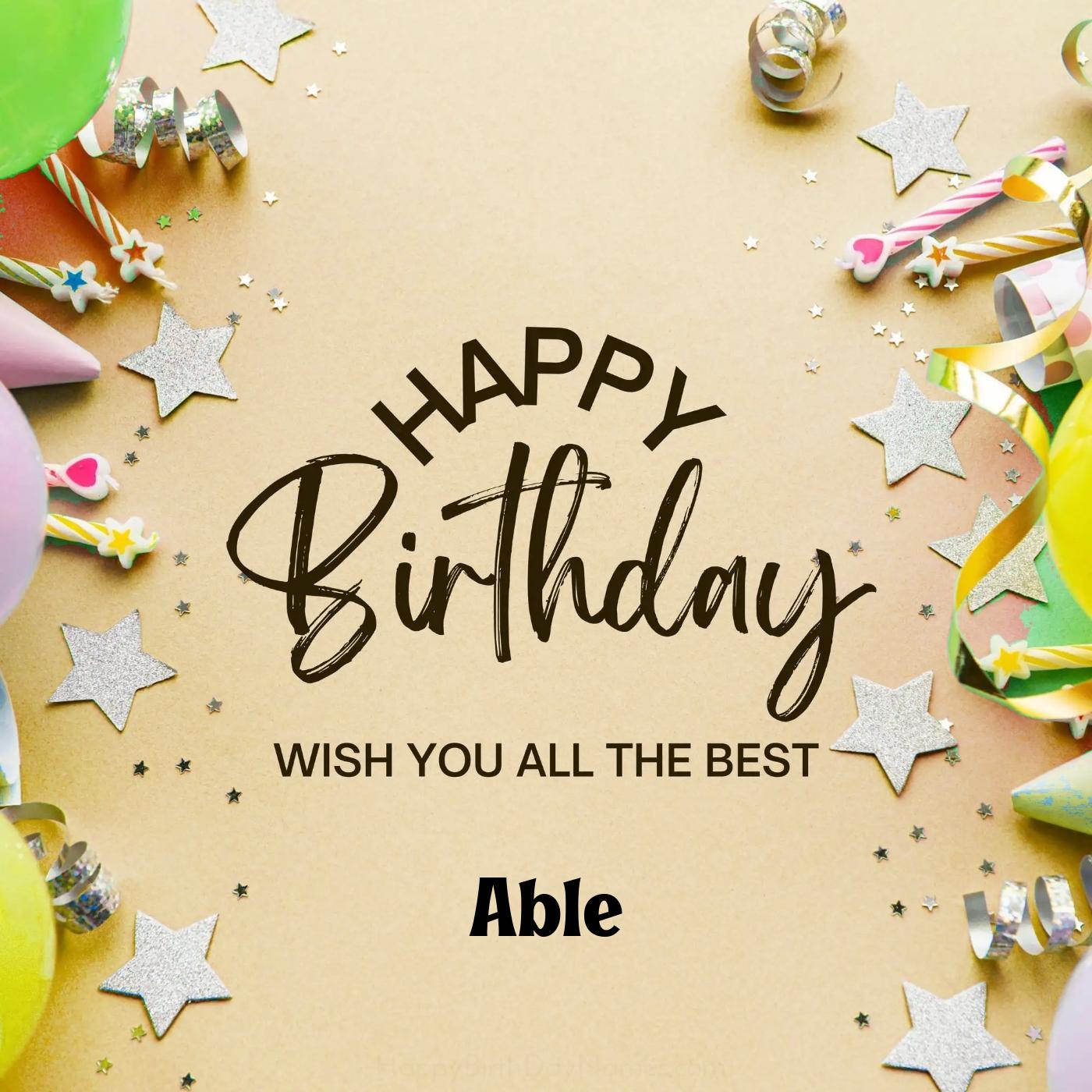 Happy Birthday Able Best Greetings Card