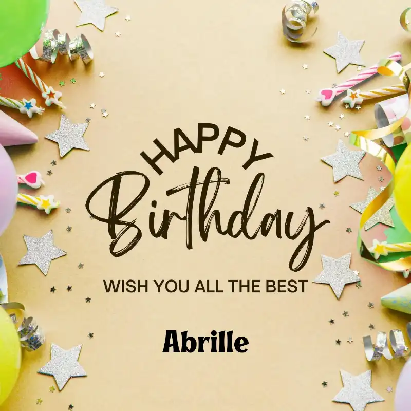 Happy Birthday Abrille Best Greetings Card