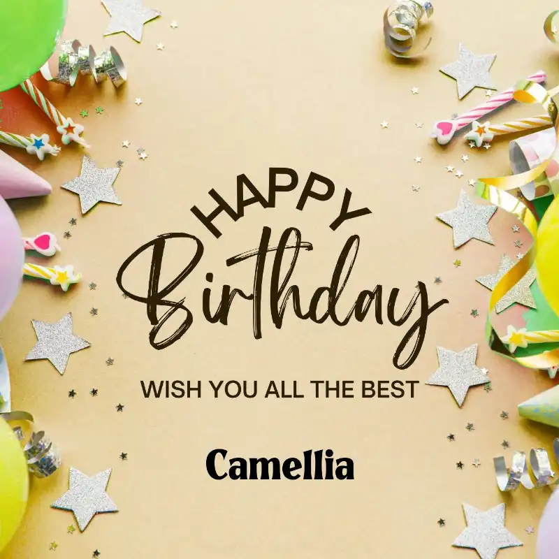 Happy Birthday Camellia Best Greetings Card