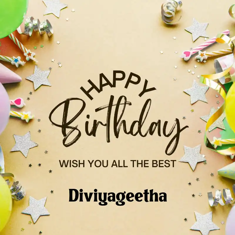 Happy Birthday Diviyageetha Best Greetings Card