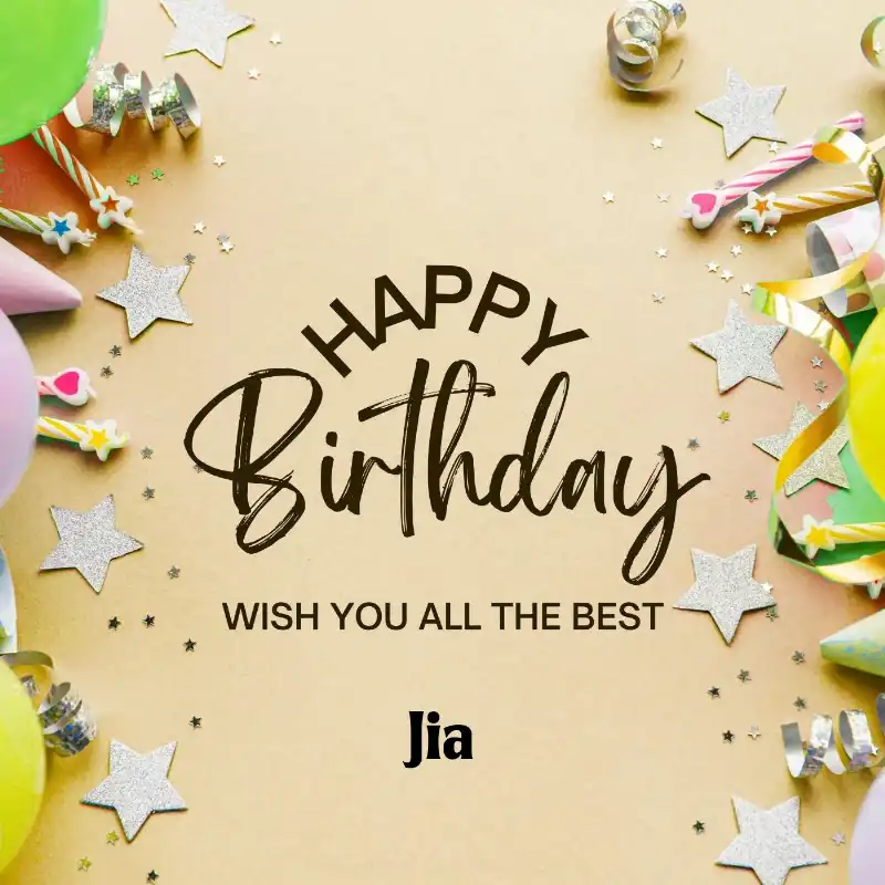Happy Birthday Jia Best Greetings Card