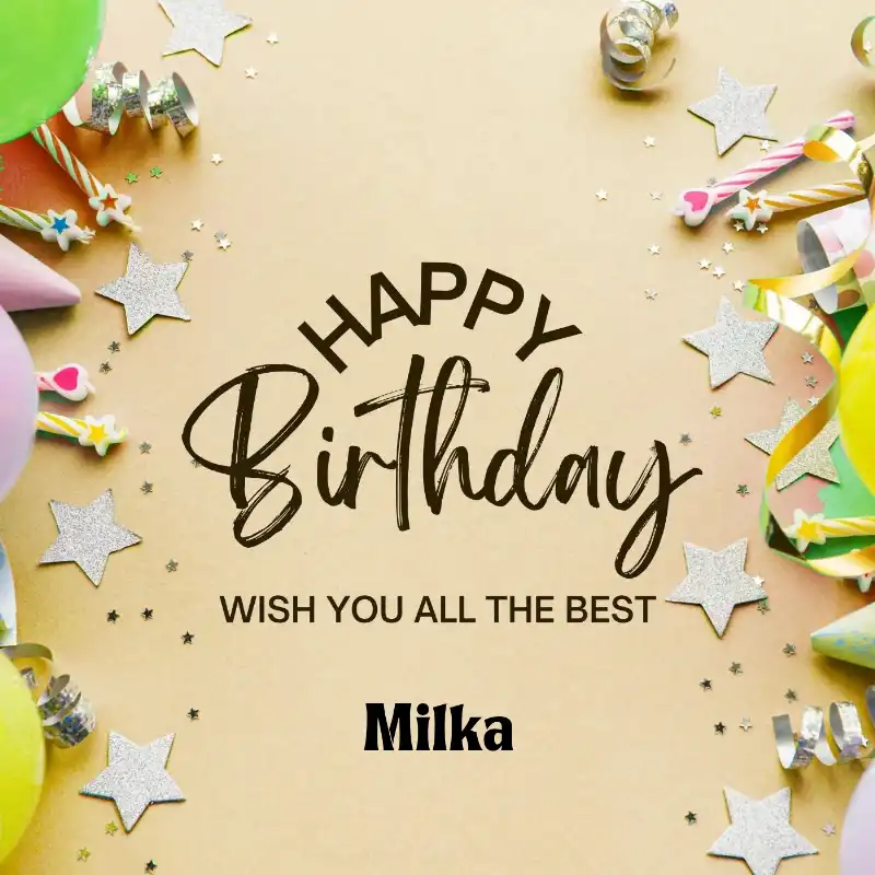 Happy Birthday Milka Best Greetings Card