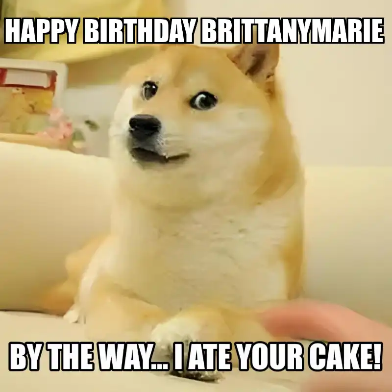 Happy Birthday Brittanymarie BTW I Ate Your Cake Meme