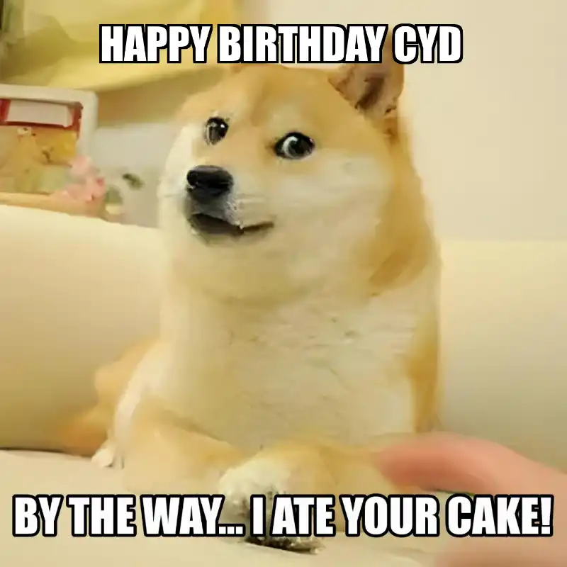 Happy Birthday Cyd BTW I Ate Your Cake Meme