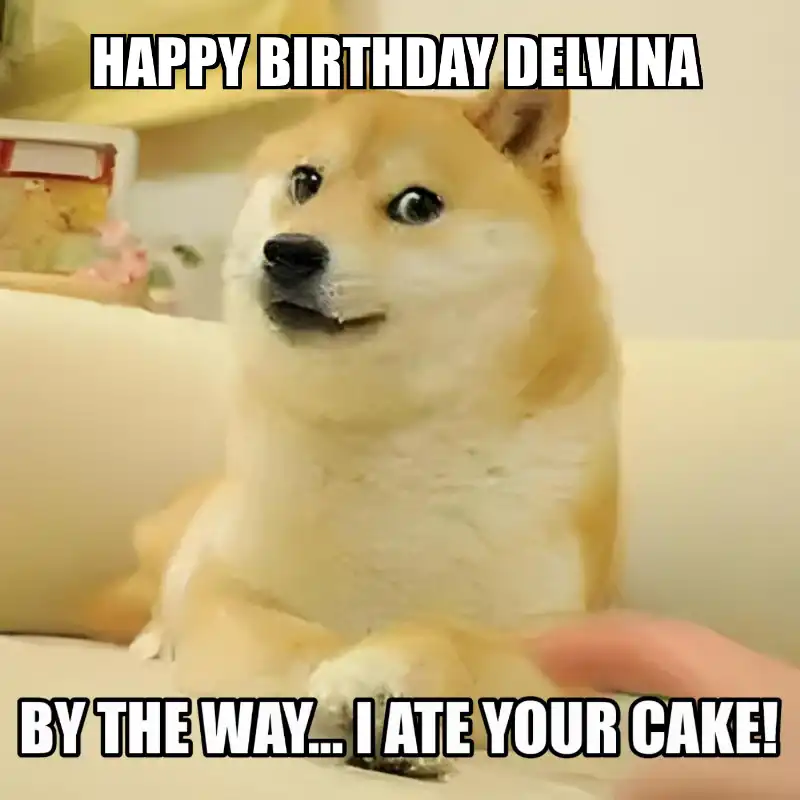 Happy Birthday Delvina BTW I Ate Your Cake Meme