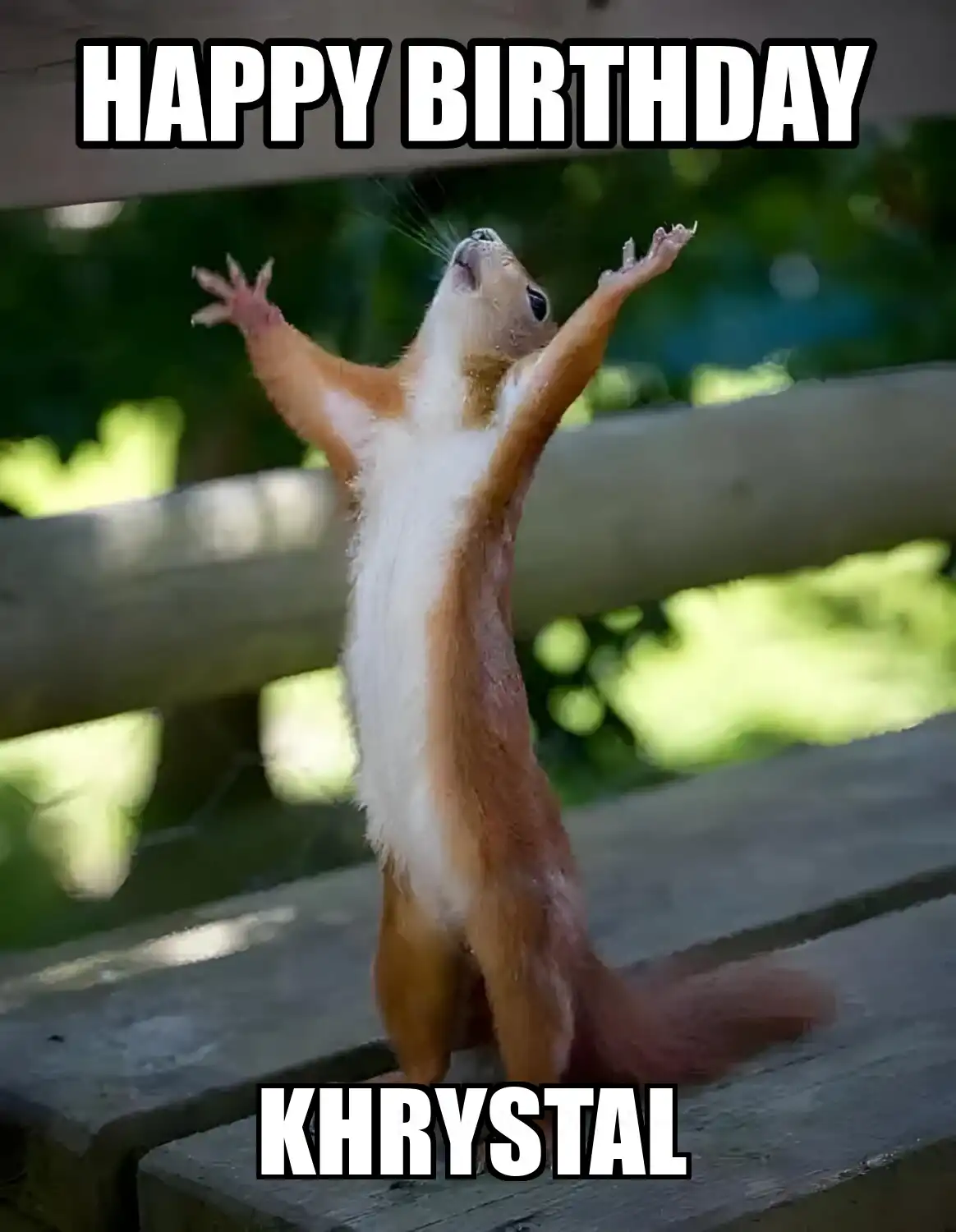 Happy Birthday Khrystal Happy Squirrel Meme