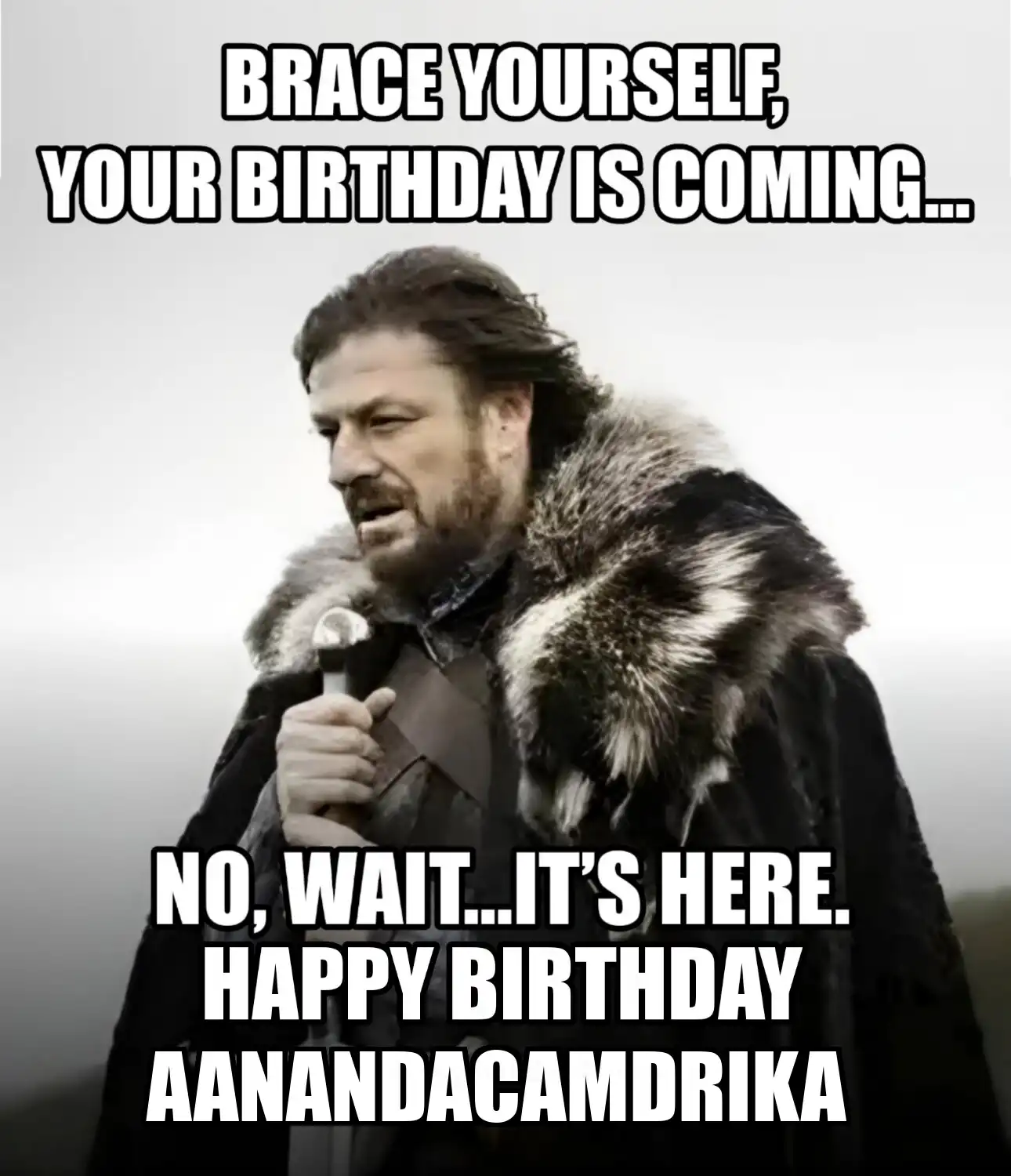 Happy Birthday Aanandacamdrika Brace Yourself Your Birthday Is Coming Meme