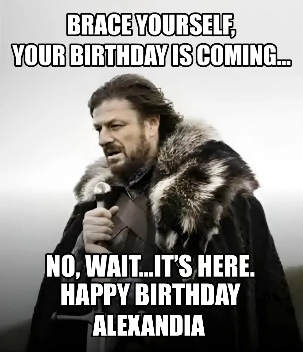 Happy Birthday Alexandia Brace Yourself Your Birthday Is Coming Meme