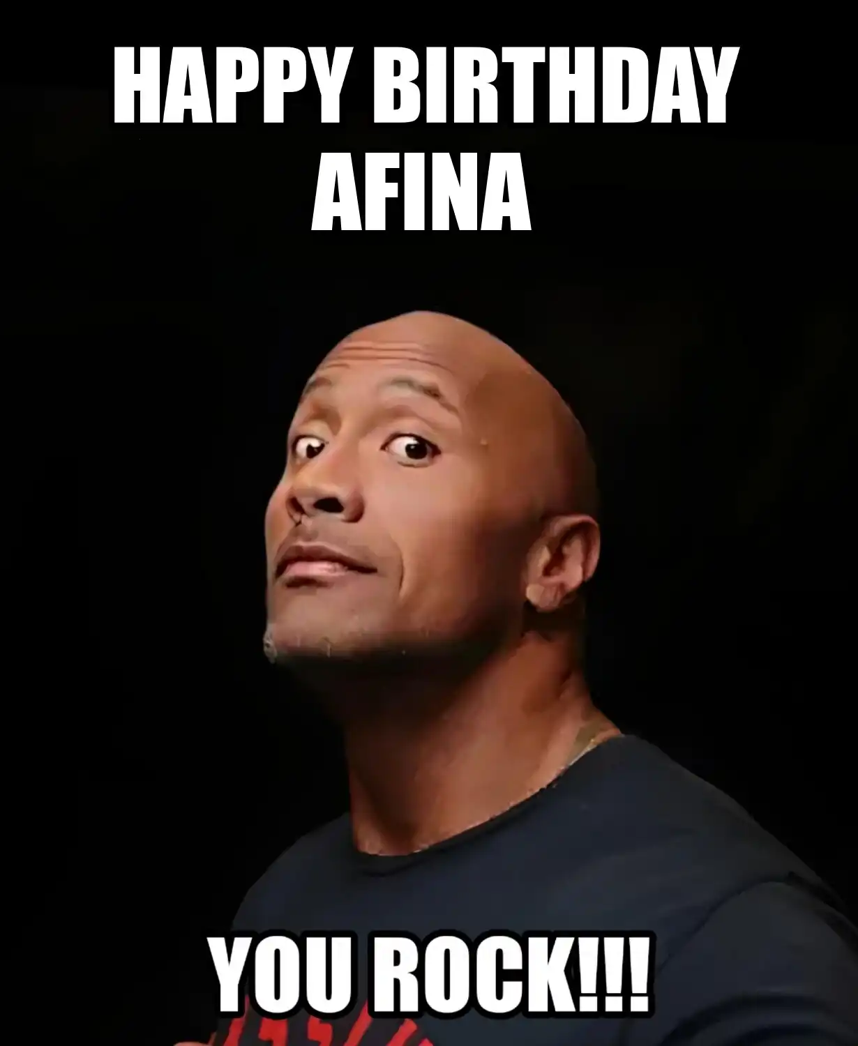 Happy Birthday Afina You Rock Meme