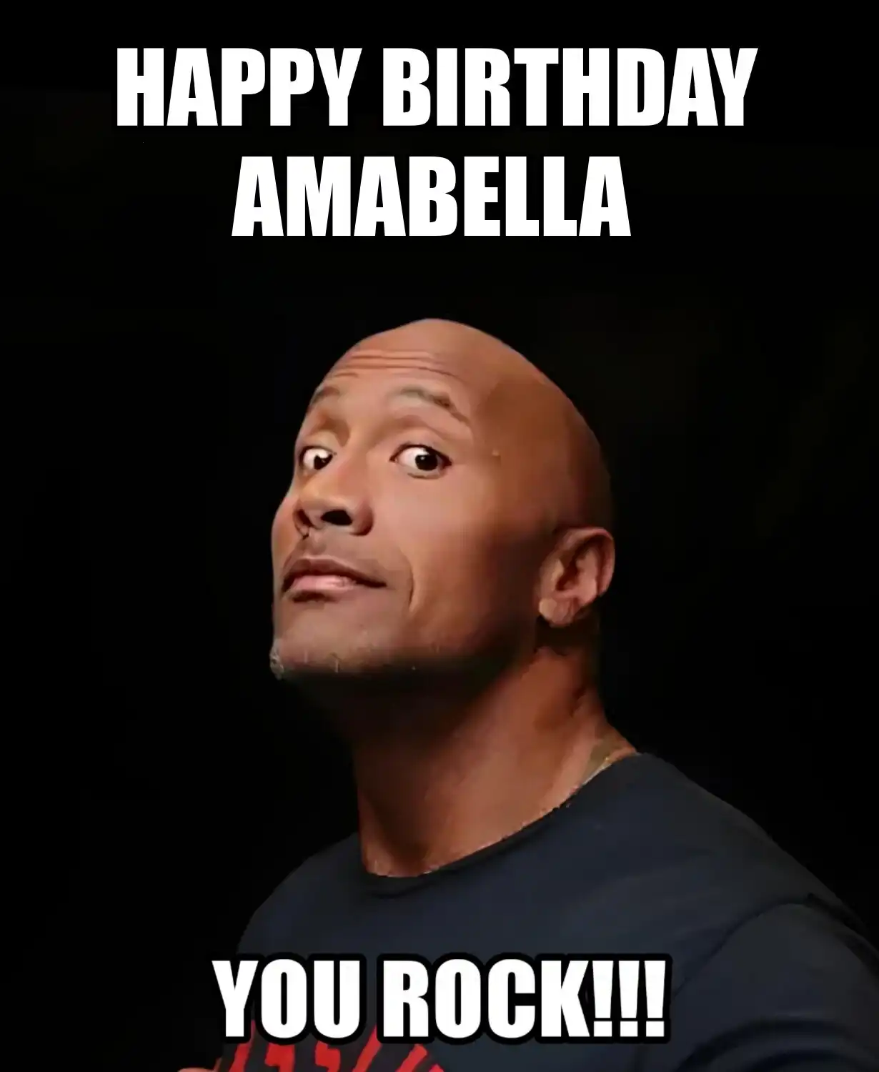 Happy Birthday Amabella You Rock Meme
