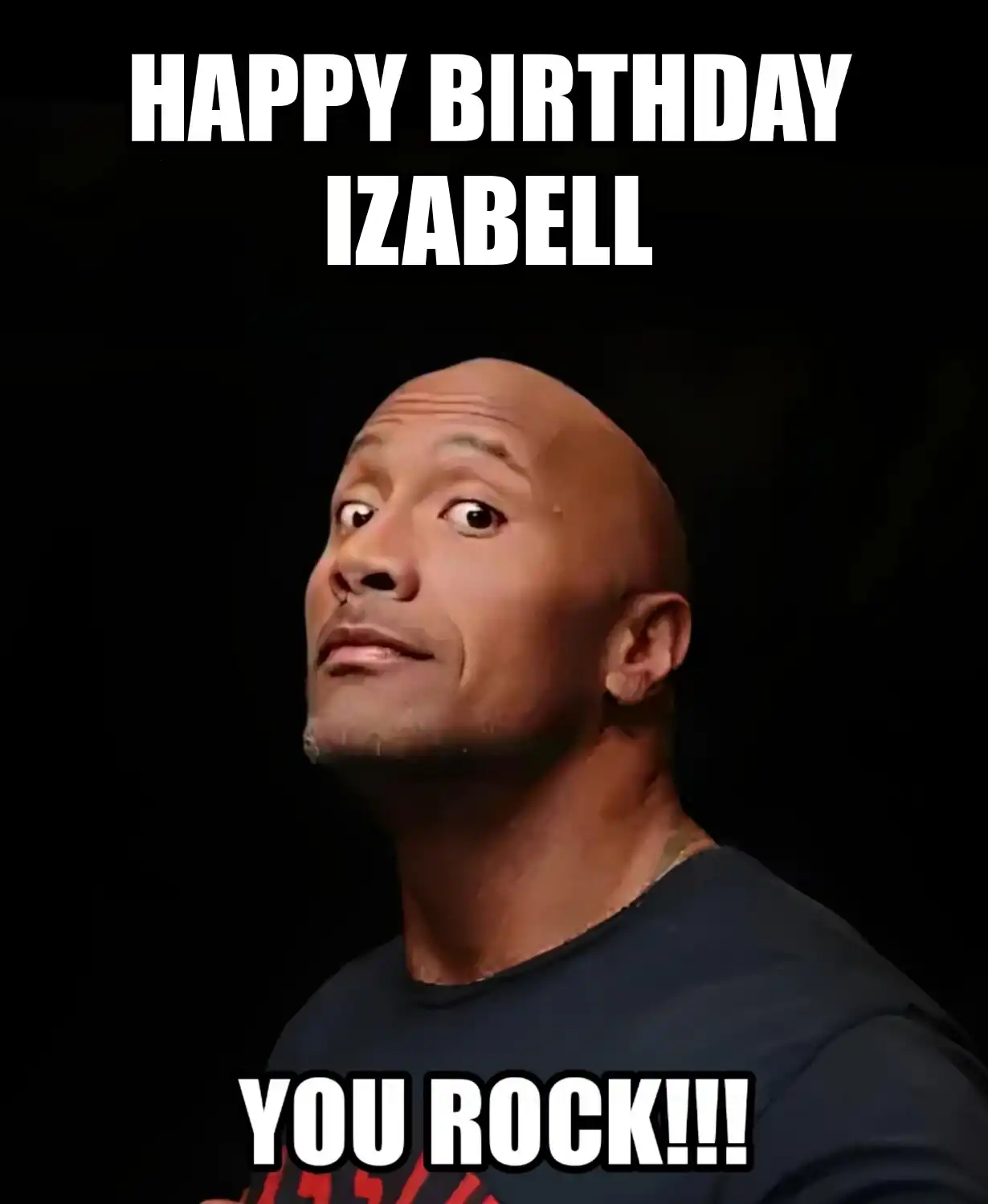 Happy Birthday Izabell You Rock Meme