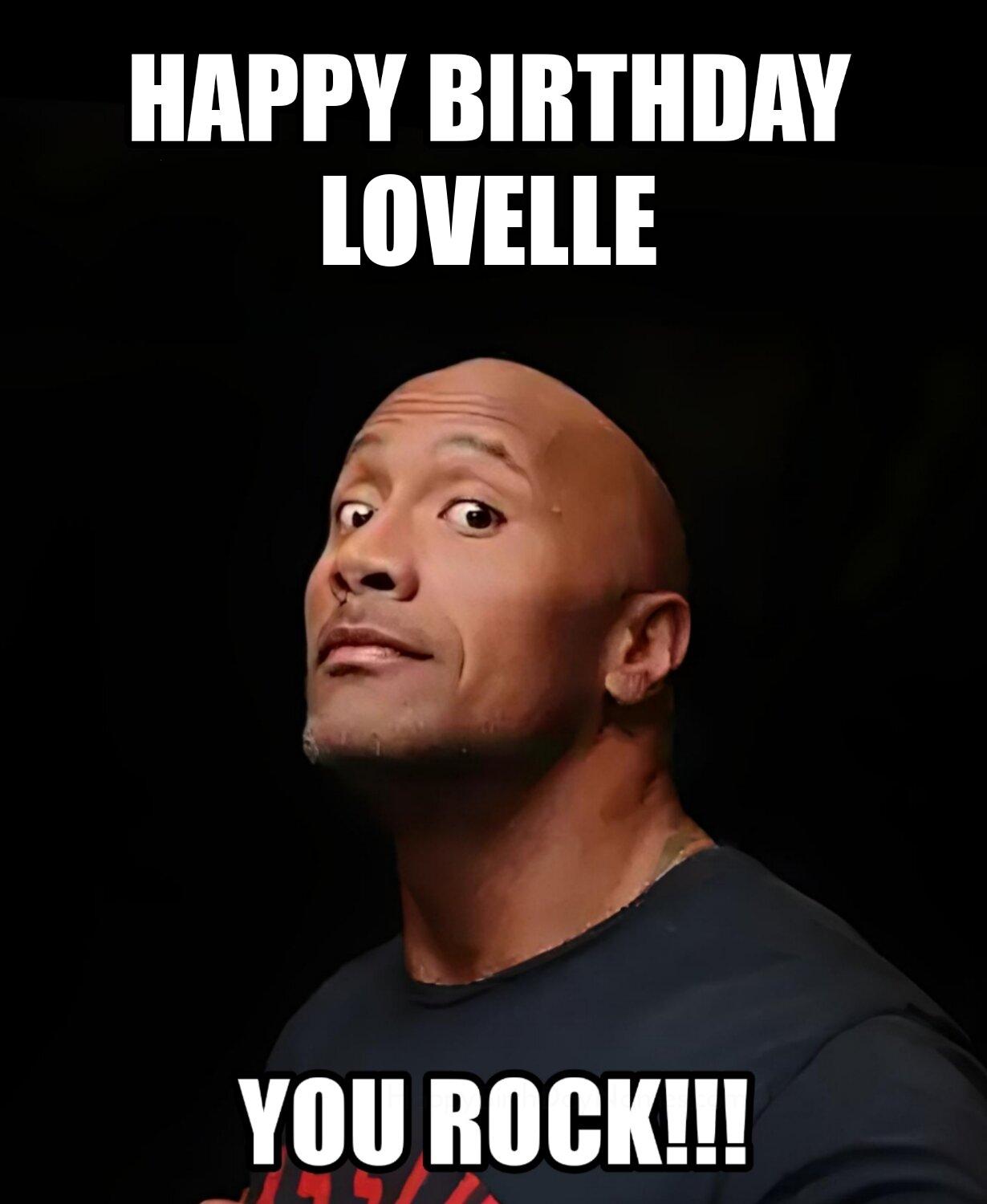 Happy Birthday Lovelle You Rock Meme